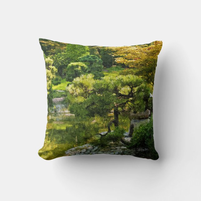 Almofada Jardim Japonês - Estética Tradicional (Frente)