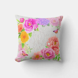 Almofada Jardim Romântico de Peões Melhor Cinza Mãe