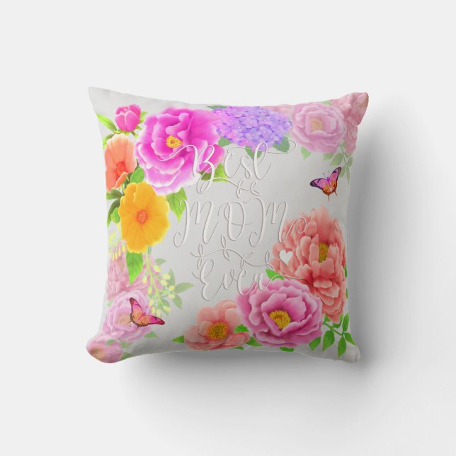 Almofada Jardim Romântico de Peões Melhor Cinza Mãe (Frente)