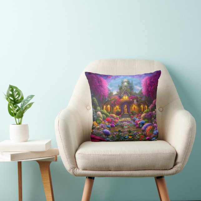 Almofada Jardim Whimsical Cheio de Flores (Cadeira)