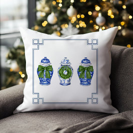 Almofada Jarras de Gengibre em Chinoiserie Natal