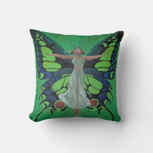 Almofada Jazz Age Showgirl Flapper Vestindo Asas Borboletas