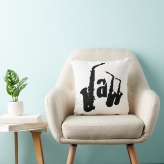 Almofada Jazz Black Sax Escolha seu Travesseiro de fundo de