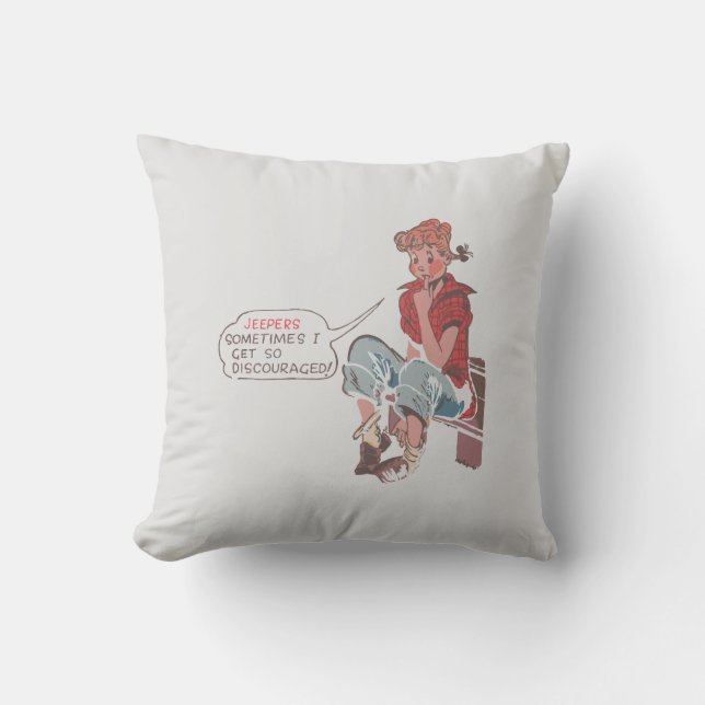 Almofada Jeepers às vezes eu me desencorajo. (Frente)