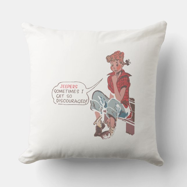 Almofada Jeepers às vezes eu me desencorajo. (Frente)