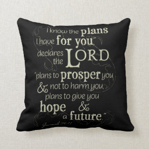 Almofada Jeremiah 29:11 Eu sei os planos que tenho para voc