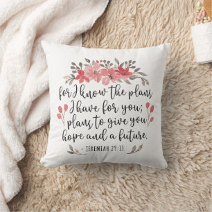 Almofada Jeremiah 29 11 - Pelo Que Sei Os Planos - Floral
