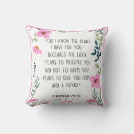 Almofada Jeremiah 29:11 Throw Pillow in Pink Floral