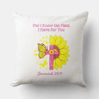Almofada Jeremias 29:11 Cruz do Girassol Fé Cristã Camiseta