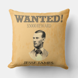 Almofada Jesse James American Outlaw Reward Poster