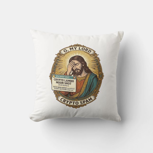 Almofada Jesus Adicionou Spam Crypto Grupo de Chat Irritaçã (Frente)