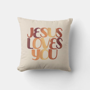 Almofada Jesus Ama o Design de Tipografia Cristã