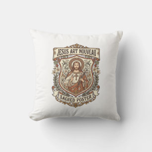 Almofada Jesus Arte Nova Sagrado Pôster Jesus Arte Nova
