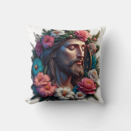 Almofada Jesus com Travesseiro decorativo de Flores