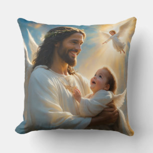 Almofada Jesus e Anjo Bebê