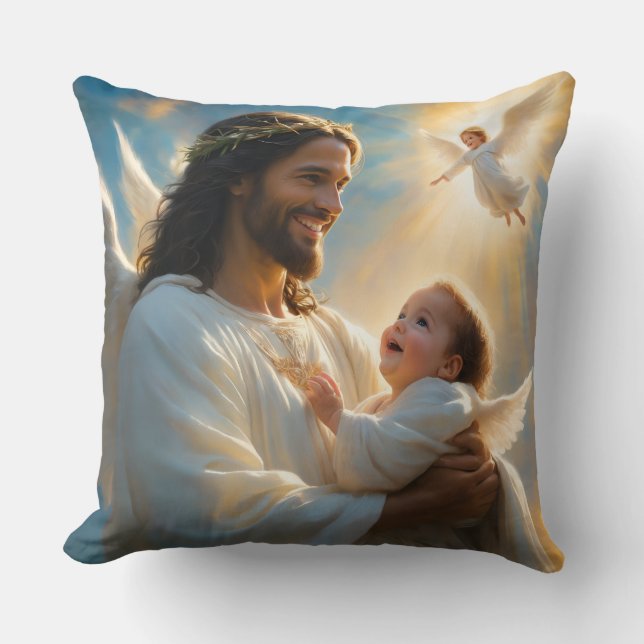Almofada Jesus e Anjo Bebê (Frente)