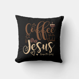 Almofada Jesus E Café Faith Christian Dizendo Me Mantém G