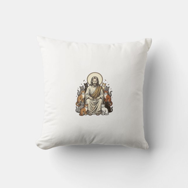 Almofada Jesus e Gatos Vintage (Frente)