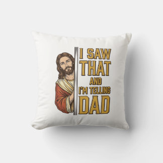 Almofada Jesus engraçado eu vi aquilo e vou contar ao papai