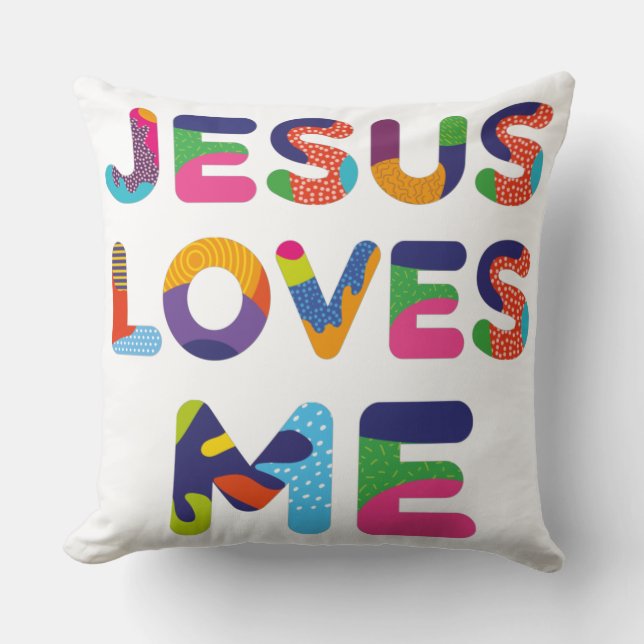 Almofada Jesus me ama uma arte colorida (Frente)