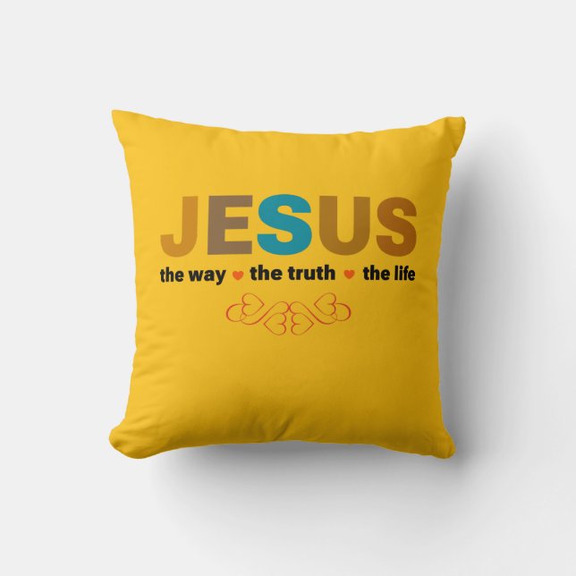 ALMOFADA JESUS. O CAMINHO, A VERDADE, A VIDA. (Frente)