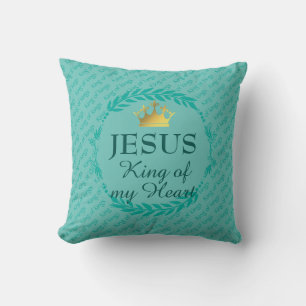 Almofada JESUS REI DO MEU CORAÇÃO TURQUISMO DA Coroa de N