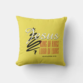 Almofada JESUS REI DOS KINGS Natal - Amarelo Cristão