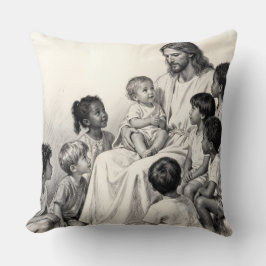 Almofada Jesus Sentado com Crianças