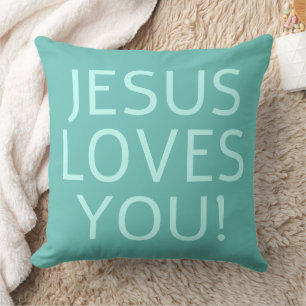 Almofada Jesus te ama Água verde e chá leve