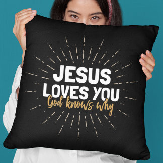 Almofada Jesus Te Ama - Deus Sabe Por Que Travesseiro decor