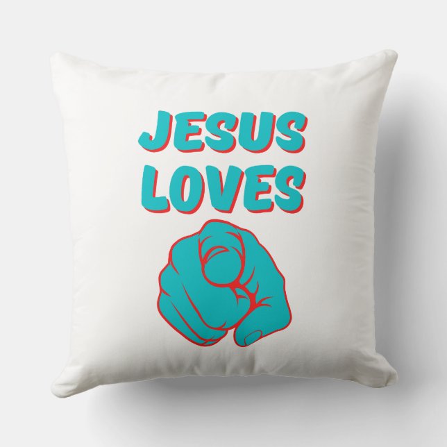 Almofada Jesus Te Ama Uma Citação Baseada Na Fé (Verso)