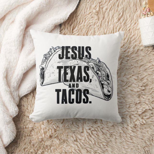 Almofada Jesus Texas e Tacos Comida engraçada Cinco de Mayo (Cobertor)