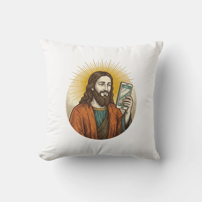 Almofada Jesus Vídeo Acidental Em Vez De Câmera De Foto Fal (Frente)