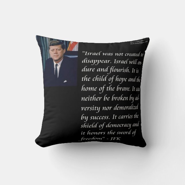 Almofada JFK & Citação Famosa Sobre Travesseiro de Algodão  (Frente)