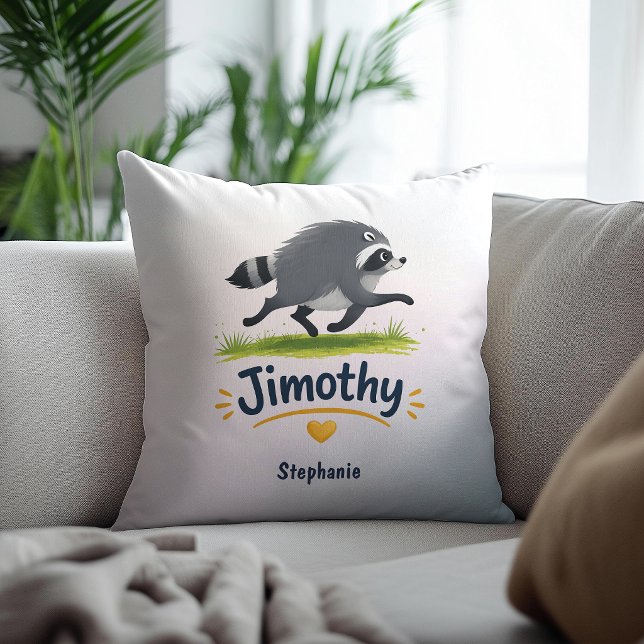 Almofada Jimothy Viral Guaxinim Camisa Divertida Vida Selva (Criador carregado)