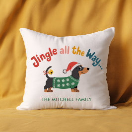Almofada Jingle All the Way Dog – Custom Holiday Family