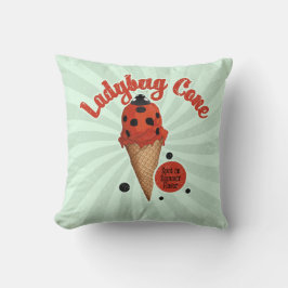 Almofada Joaninha Caprichosa | Arte Retro de Sorvete