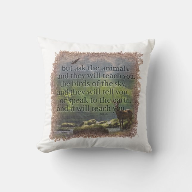 Almofada JOB 12:7 - Pillow (Frente)