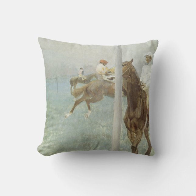 Almofada Jockeys Antes da Corrida por Edgar Degas (Frente)