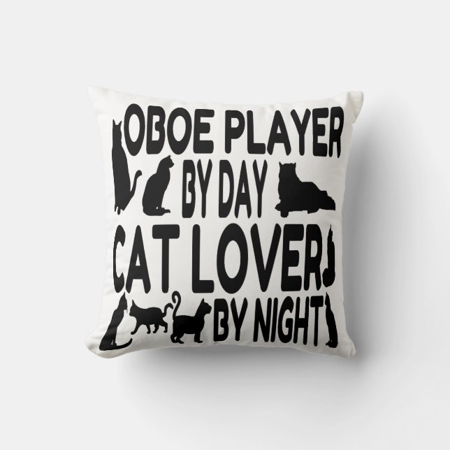 Almofada Jogador de Oboes do Cat Lover (Frente)