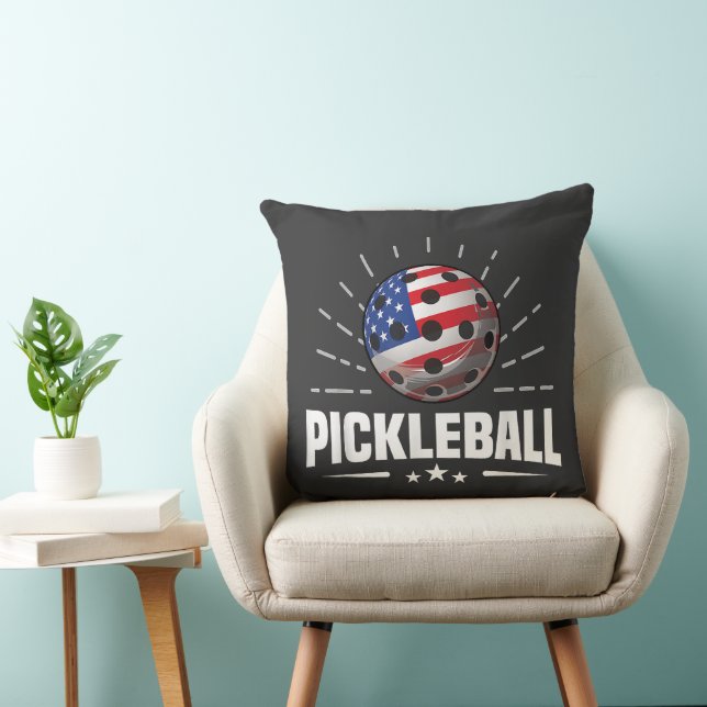 Almofada Jogador de Pickleball da Bandeira dos EUA (Cadeira)