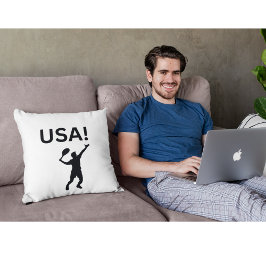Almofada Jogador de tênis dos EUA usando ponto como bola
