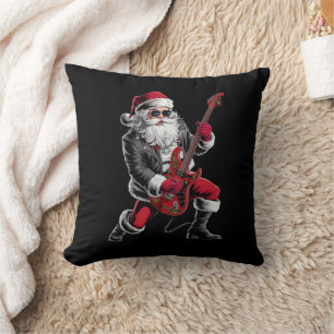 Almofada Jogador de Violão Rock & Roll de Natal Papai Noel