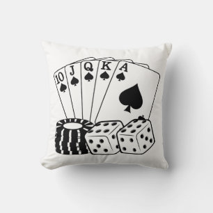 Almofada Jogo Cartões de Casino Arte de Pôquer