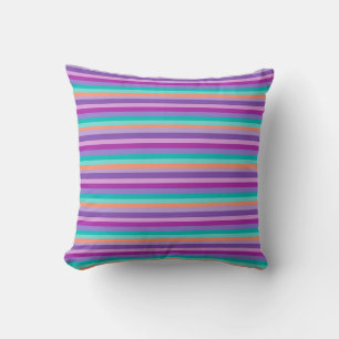 Almofada Jogue o coxim listras verdes roxas de 41 x 41 cm