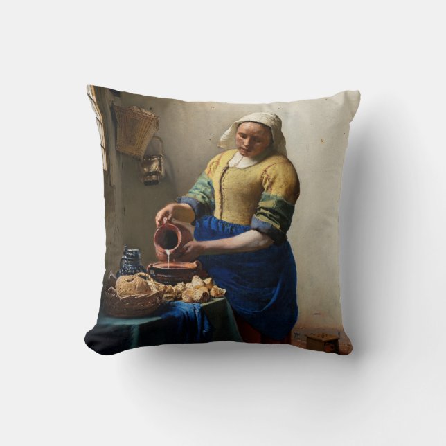 Almofada Johannes Vermeer - A Milkmaid (Frente)
