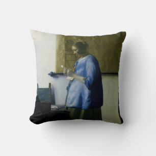 Almofada Johannes Vermeer - Mulher a azul lendo uma letra