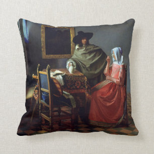 Almofada Johannes Vermeer o vidro de vinho