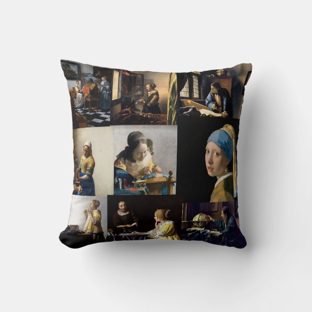 Almofada Johannes Vermeer - Patchwork de obras-primas (Frente)