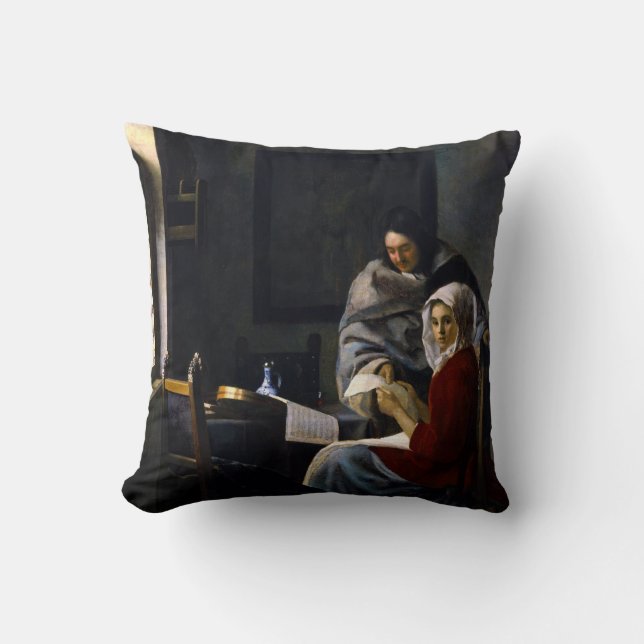 Almofada Johannes Vermeer - Rapariga Interrompida em Sua Mú (Frente)